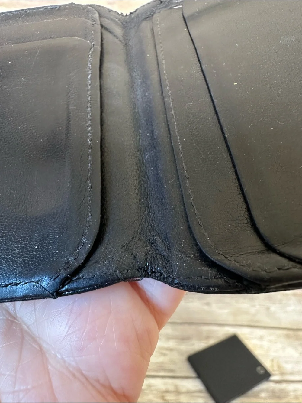 Mont Blanc mini card holder wallet black leather